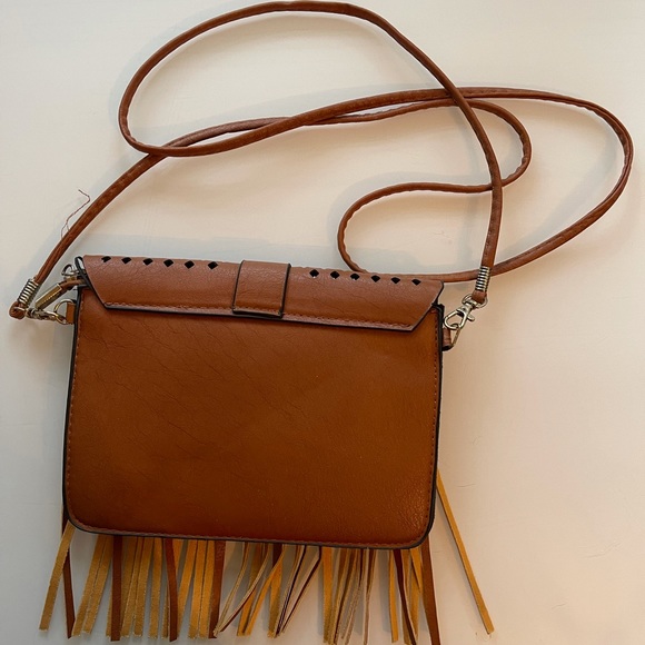 Small Brown clutch purse bohemian look - Picture 3 of 3